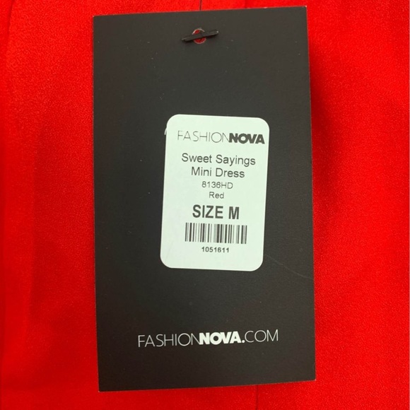 Red Mini Dress With a front Tie - Picture 4 of 4